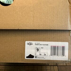 UGG Black Curly Platform House Shoes